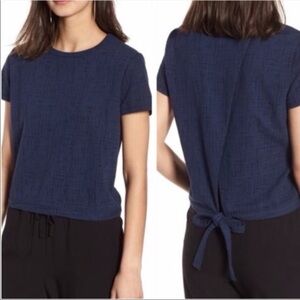 Madewell Verse Tie Back Navy Top medium